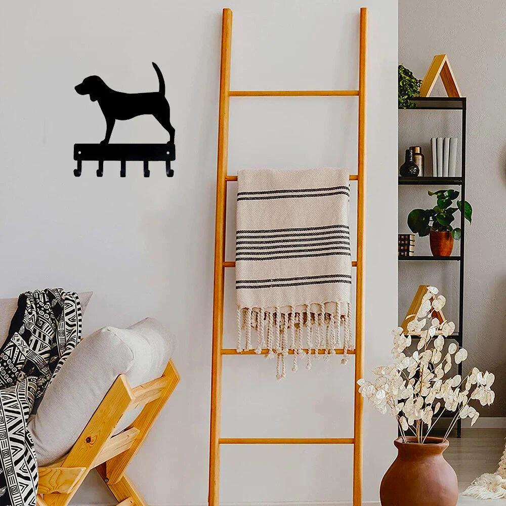 Black Corgi Dog Balcony Metal Wall-mounted Clothes Coat Rack Key Holder Kitchen Organizer Bathroom Rangement Hook Coat Hanger