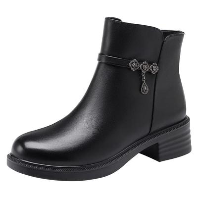 Женские зимние кожаные ботильоны WTC457361H