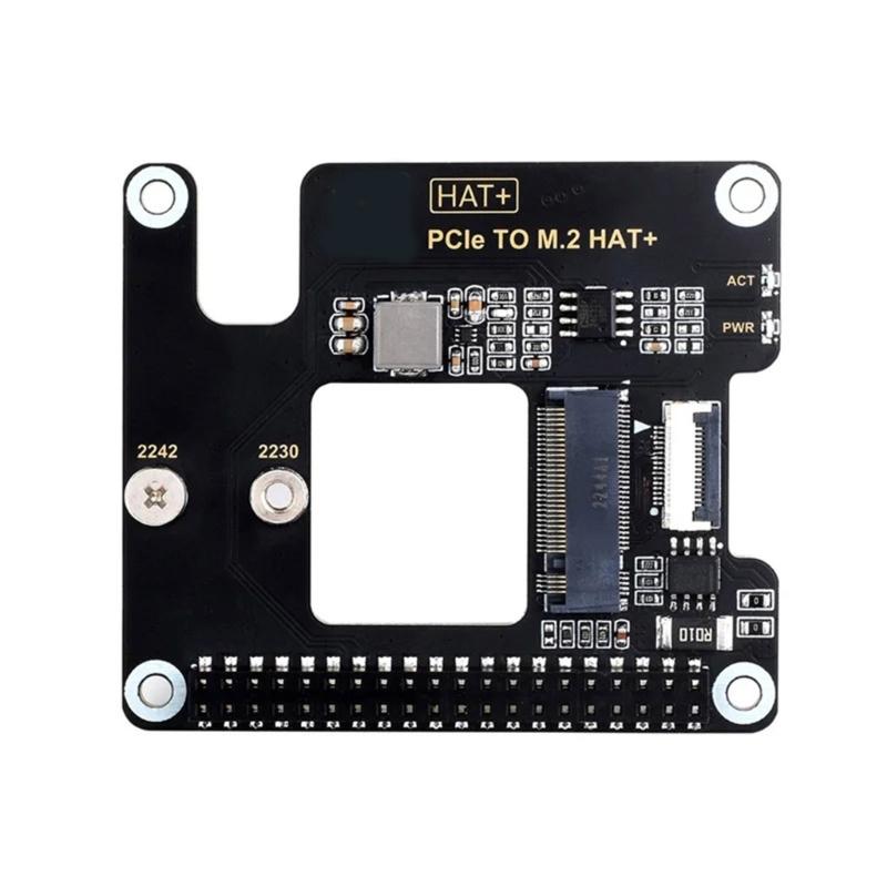 High Speed PCIe to M.2 NVME Adapter HAT Expand Storage Capacity for NVMe SSDs with 16Pin Cable GPIO Header