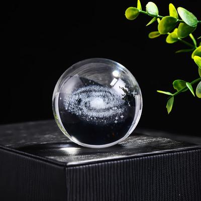 3D прозрачный хрустальный шар, облако, земля, звездное небо, шаровые украшения, поделки, подарки, офисные лазерные резные лунные украшения