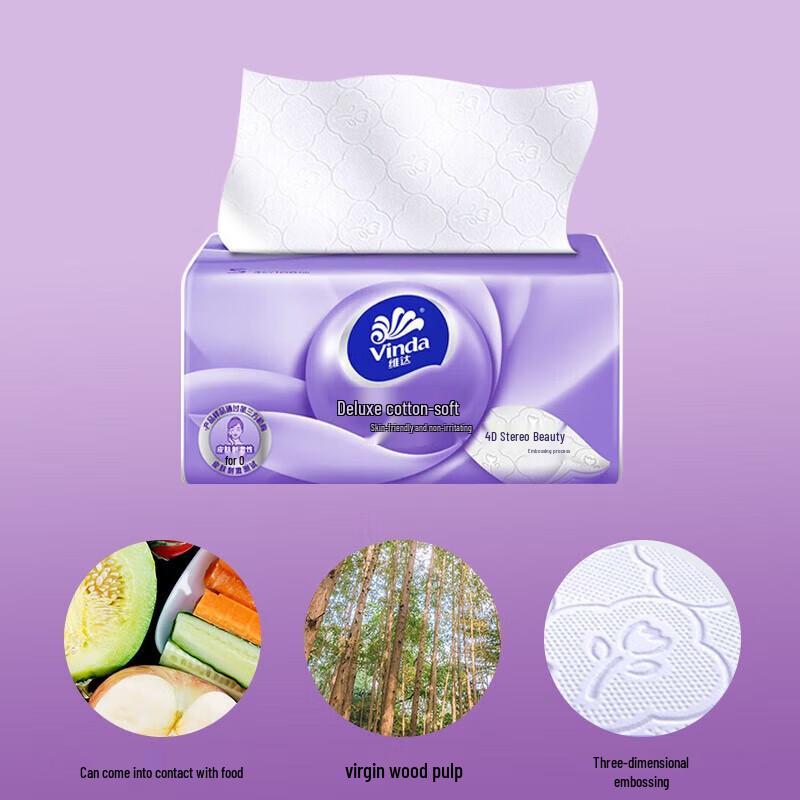 Vinda V2833 3-Ply Soft Pack Facial Tissues