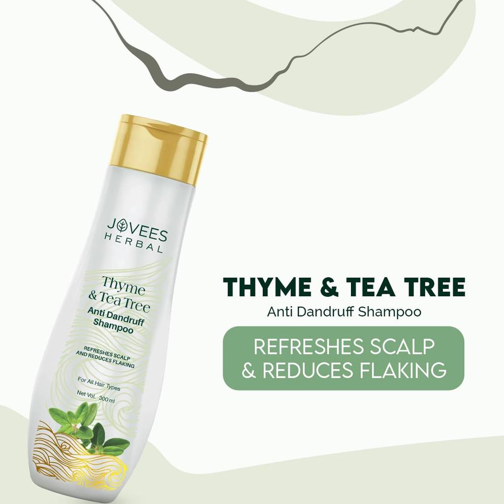 Jovees Herbal Thyme And Tea Tree Anti Dandruff Shampoo For All Hair Types 300ml