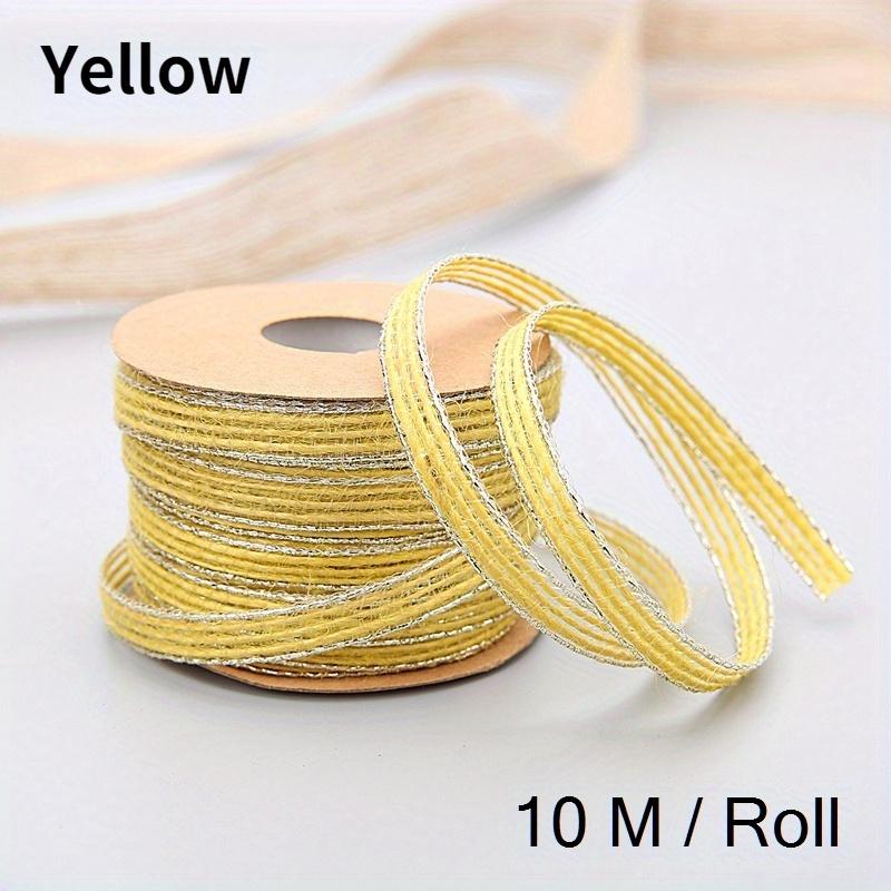 10M/Roll Vintage Jute Burlap Hessian Ribbon with Lace Rustic Wedding Party Decoration Christmas DIY Craft Gift Packing Webbing