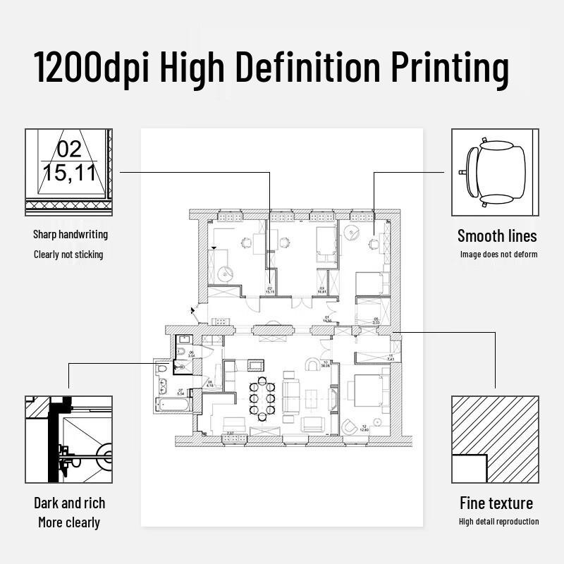 Deli P1100 Office Small Desktop Black and White Laser Printer CN plug (adapter included)