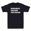 Drink Water Love Hard Fight Racism Funny Saying Retro Cotton Tee Cotton Navy