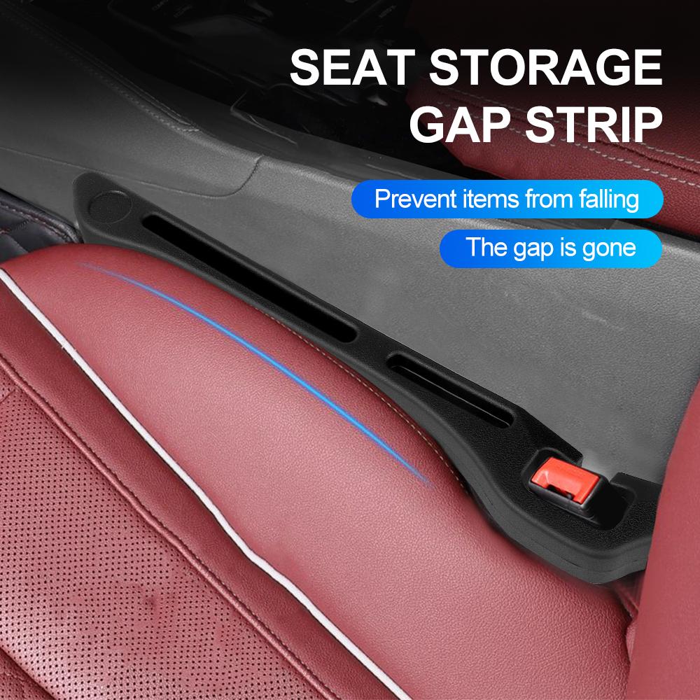 Car Seat Gap Plug Storage Box Side Seam Plug Strip Leak-proof Filling With Seat Belt Holes Storage Pockets Interior Accessories