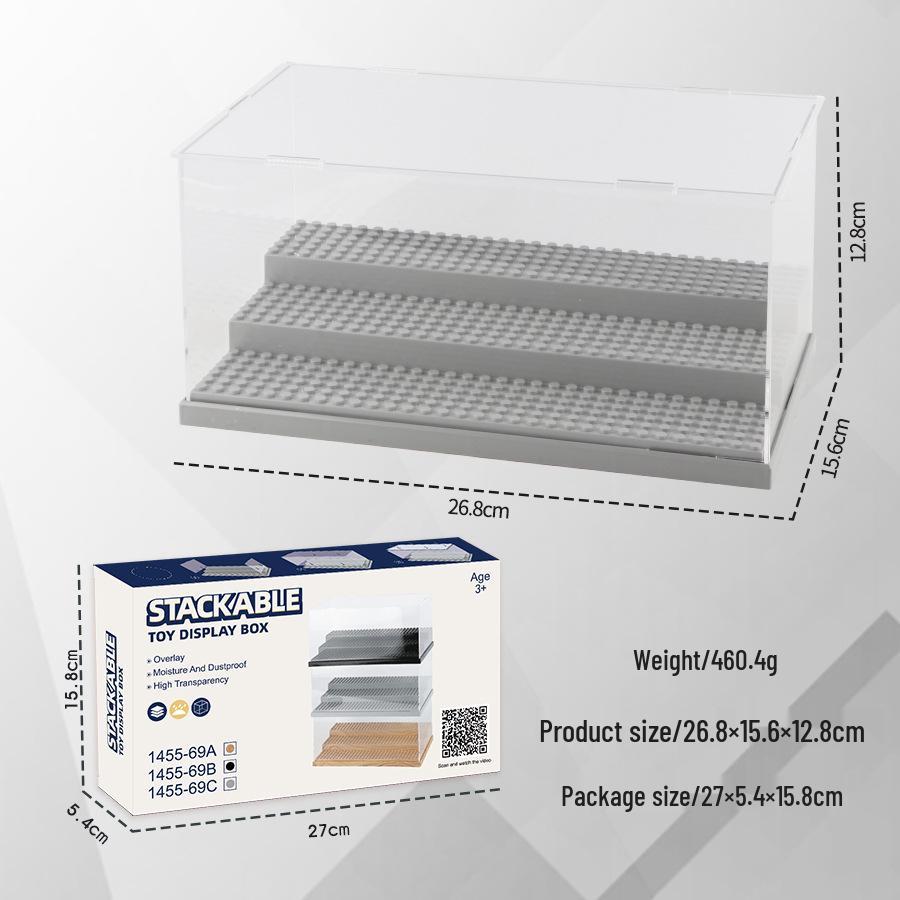 Штабелируемая коробка для демонстрации минифигурок Lego - Прозрачная, пыленепроницаемая, трехслойное хранение, не требует сборки.