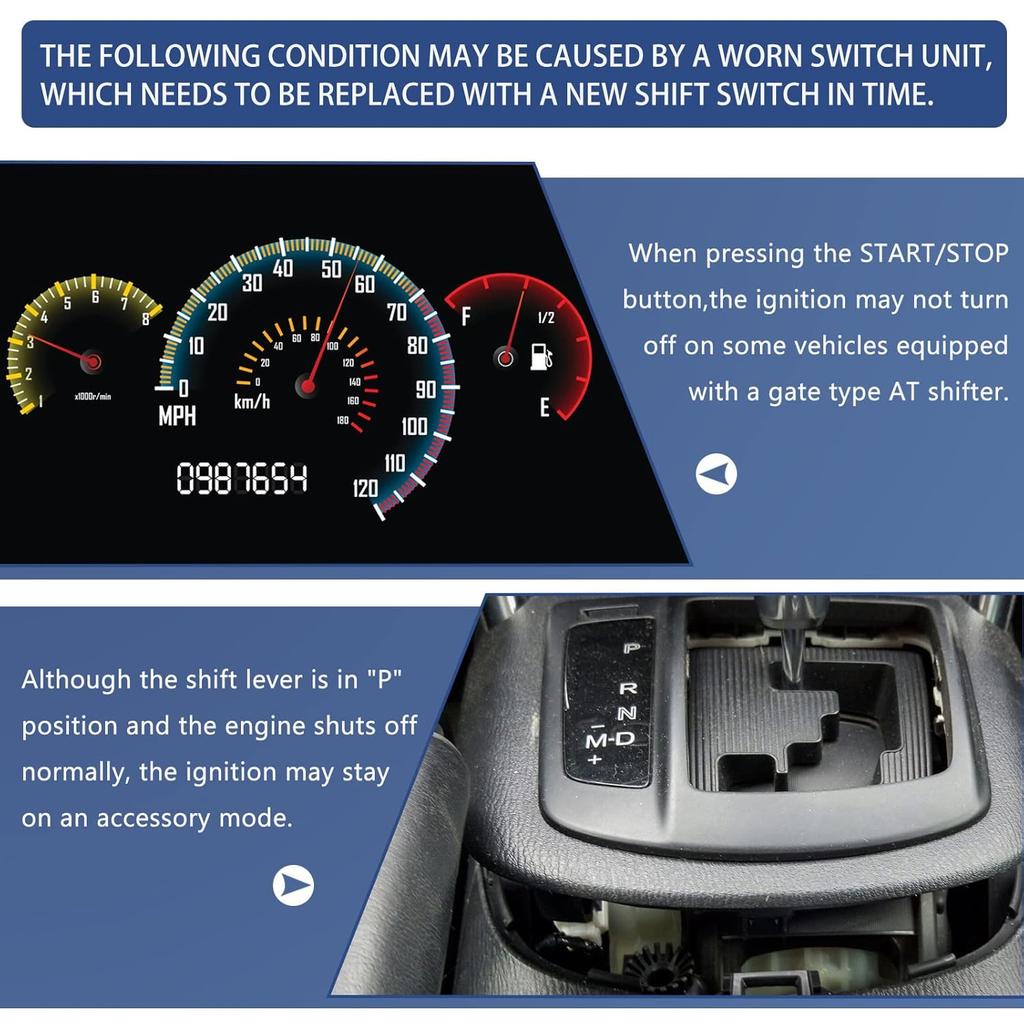 At Shifter Switch With Screw Compatible With 2013-2014 Mazda CX-5 2014 Mazda 6 Replace# KDY0-46-040