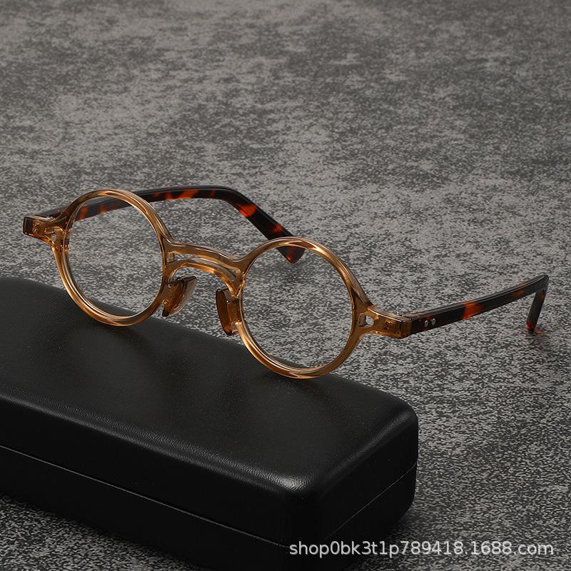 Tortoiseshell frame retro literary fashion plain mirror flat light high sense women's rice nail anti-blue light glasses frame