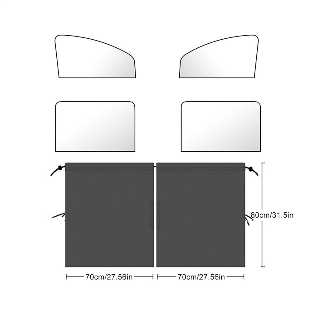 Car Window Shades UV Protection Window Drape Lightweight UV Protection Cover Light Blocking Sunshades Drapery For Road Trips