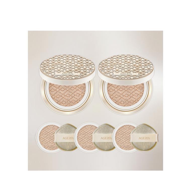 Age 20's Silk High Cover Cushion SPF 50+ PA ++++, кушон +1 сменный блок, Увлажнение, Корейская косметика, Kbeauty, образец