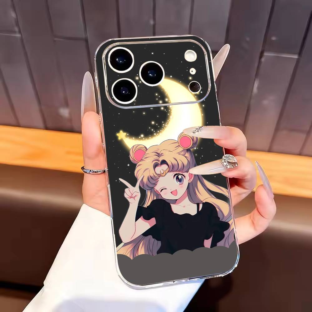 Чехол для телефона Аниме Сейлор Мун Для iPhone17,16,15,14,13,12,11 Plus,Pro Max Мягкий Прозрачный Чехол