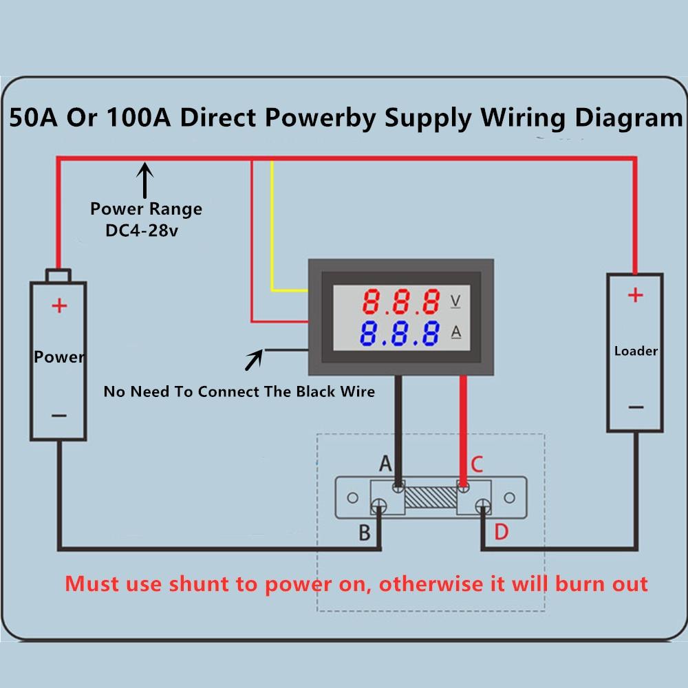DC 100V 10A Вольтметр Амперметр Синий + Красный Светодиодный Усилитель Двойной Цифровой Вольтметр