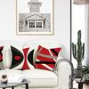 Black And Red Geometric Print Decorative Cushion Cover Decorative Cushion Cover Sofa Cushion Cover 40X40Cm Home Decor