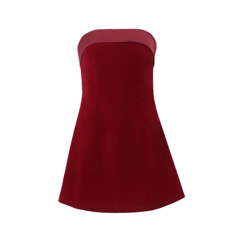 Polyester Spandex Backless Sleeveless Aline Dress For Winter Casual Females