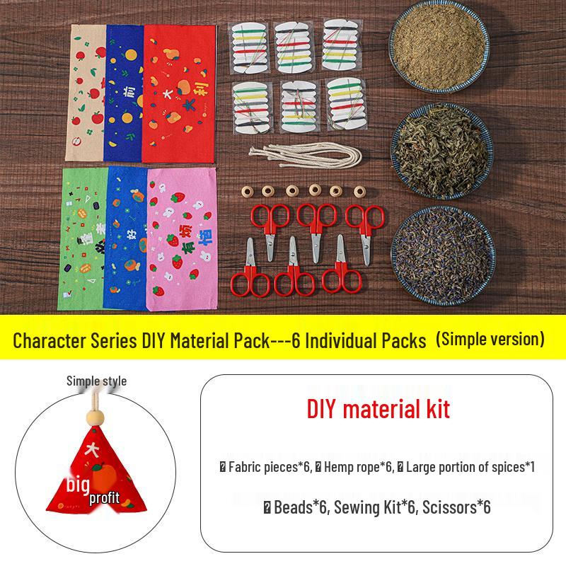 Handmade Dragon Boat Festival Sachets: Lavender & Mugwort Mosquito Repellent in Ancient Hanfu Style for Kids