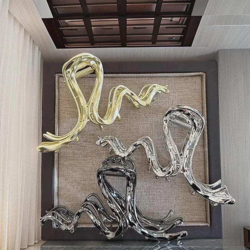 Металлическая полая заколка для волос в форме бабочки - модный аксессуар для хвоста Y2K