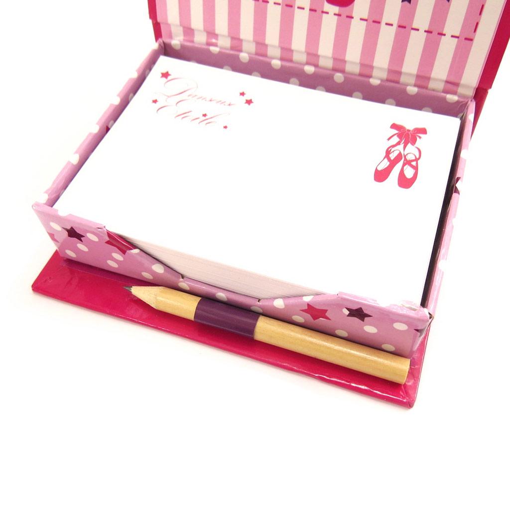 Les Trésors De Lily [L3985] - Bloc papier 'Ballerines' rose (+stylo)