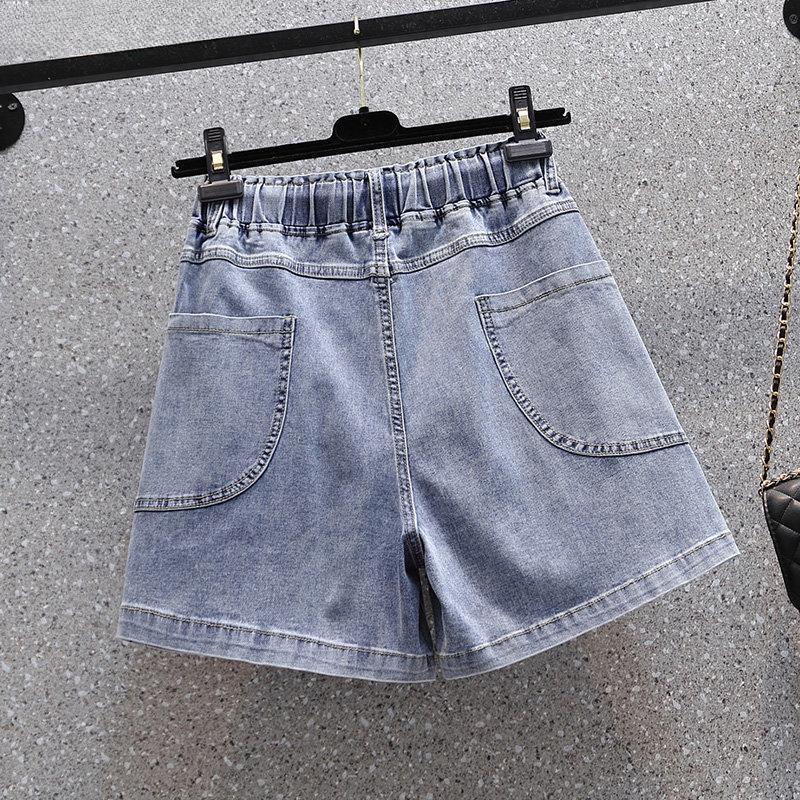 Dimanaf Jeans Plus Size Summer Shorts Jeans Women Basic Pants Loose Casual Female Thin Blue Trousers Pants 5XL