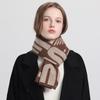 Letter Design Versatile Pure Wool Scarf Fashion Warm Small Wide Shawl Autumn and Winter New 100 Wool Scarf