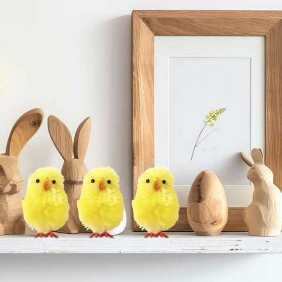 Украшение в виде пасхального цыпленка, желтый ватный шарик, цыпленок, пушистый цыпленок, украшение для домашнего офиса, пасхальная вечеринка, наполнитель пасхальной корзины