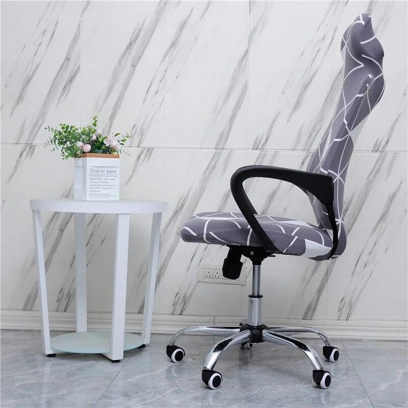 Stretch Game Chair Cover with Headrest for Office Internet Cafe Computer Armrest Gaming Chair Covers Printed Fabric Seat Case