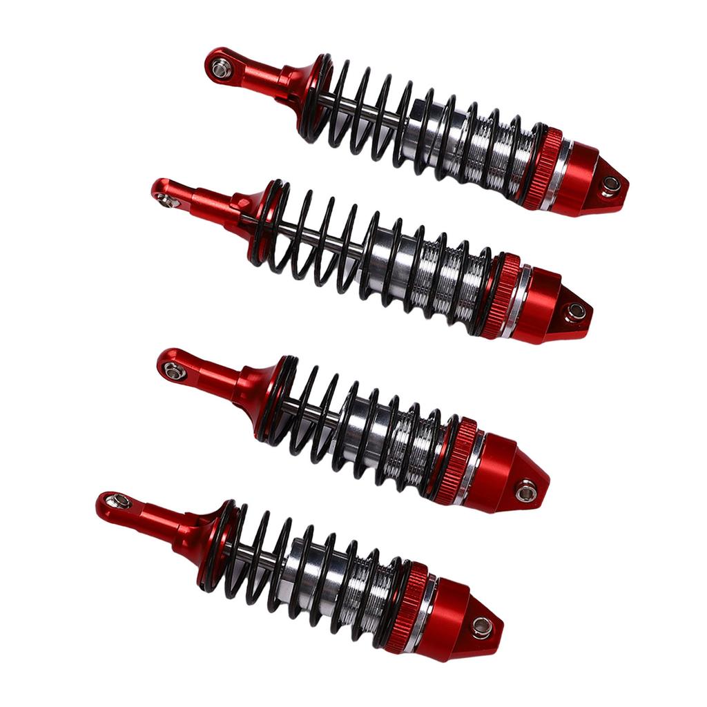 2 Pairs RC Shock Absorber Aluminum Alloy Front Rear Shock Damper Fit for Traxxas Slash 4x4 1 10 Scale RC Crawler Red