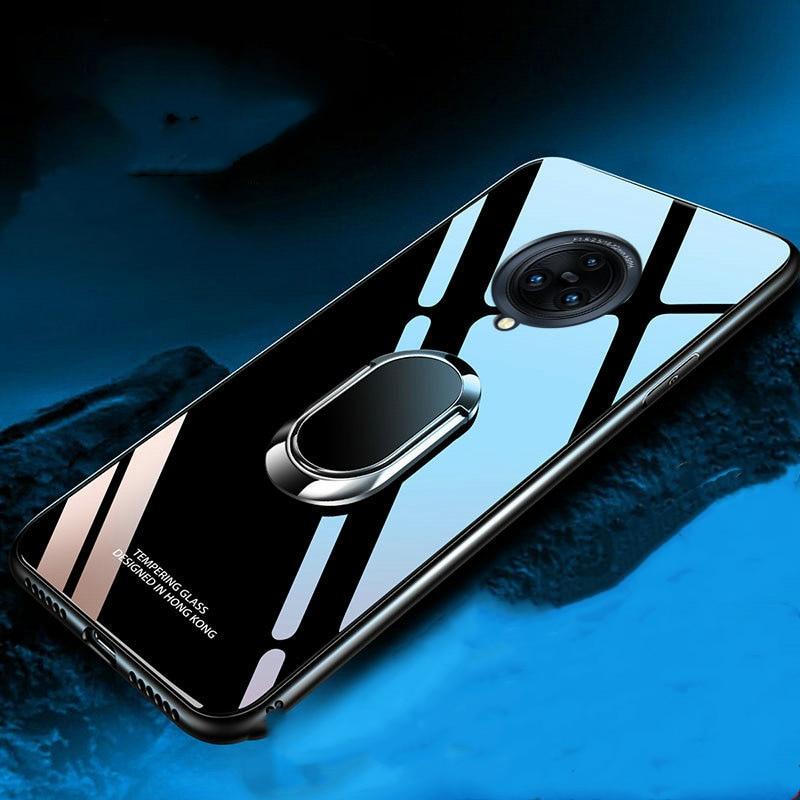 For Xiaomi POCO X3 NFC Case Magnet Ring Stand Holder Phone Case for Xiaomi POCO F3 M3 Pro Redmi Note 10 Pro Max 9C K40 Hard Tempered Glass Back Cover