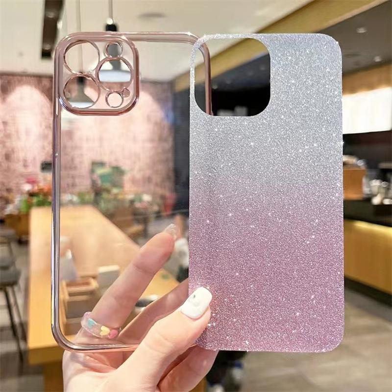For Huawei Y6P Luxury Electroplated Glitter Case For Huawei Y6P Soft TPU Bumper Transparent Phone Back Cover