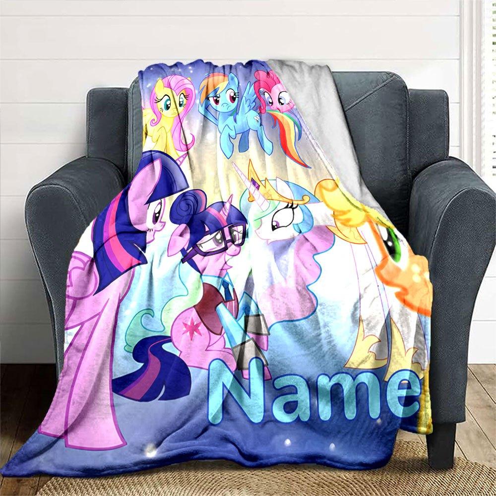 My Little Pony Friends Multi Purpose Personalized Name Soft Cozy Great For Sofa Couch Office Bed Picnics All Season Use Warmthful Decor Gifts For