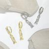 Golden Opal Anti-allergic Bamboo Earrings, Guochao Retro Gradually Rising High-end Long Bamboo Earrings