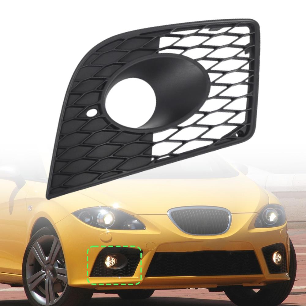 For Seat Leon CUPRA 1P 2005-2011 Front Bumper Fog Light Grill Honeycomb Mesh Fog Light Lamp Cover Matte Black
