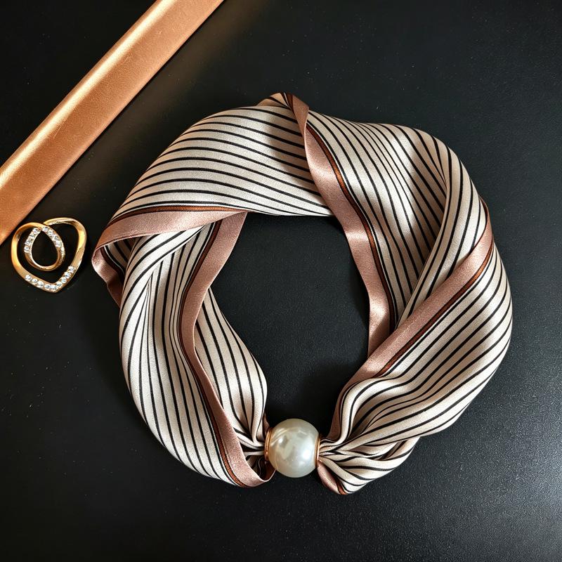 Silk Magnetic Buckle Scarf: Luxurious, Versatile Mulberry Silk for Women's Spring/Summer Neck Protection