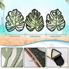 3 Pieces Palm Leaves Wood Art for Living Room And Garden