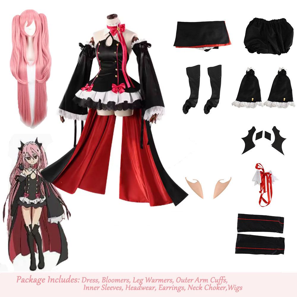 Косплей Крул Цепеш Аниме Серафим Конца Костюм Парик Косплей OwarI No Seraph Хэллоуин Вечеринка Ролевая Игра Одежда Костюм