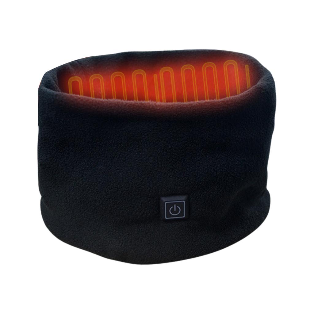 Electric Heated Scarf 3 Temperature Gears Black USB Heating Neck Wrap for Cold Winter Day