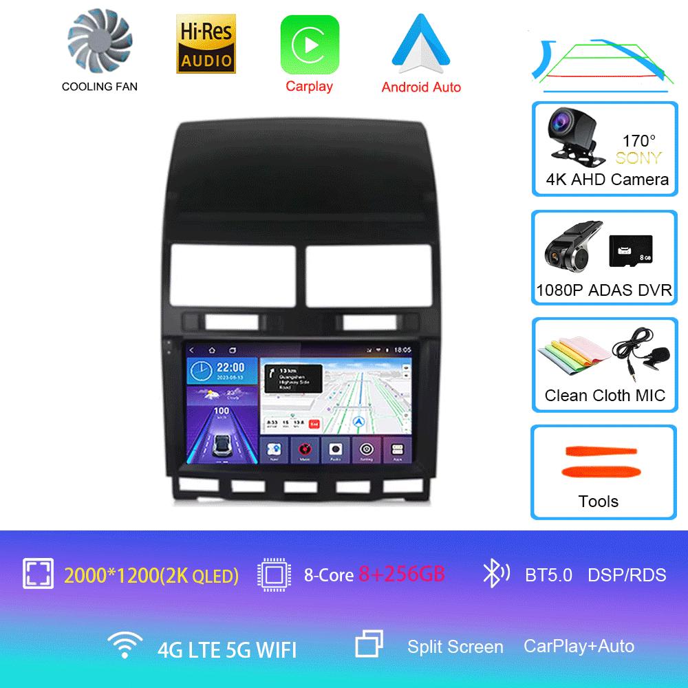 Автомагнитола Android 14 Carplay Auto Для Volkswagen Touareg GP 2002 - 2010 Навигация GPS Мультимедийный плеер Стерео видео wifi+4G BT