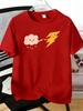 Unisexs Tee Lovely Cloud And Lightning Character Print Cotton Short Sleeve Male Casual Streetwear Outdoor Daily Basic Fashion Top