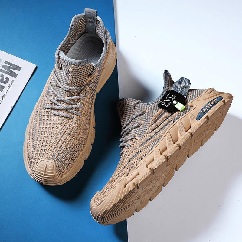 2025 Весна Лето Новые Flyknit Тонкие Секции Дышащие Низкие Кроссовки Для Бега На Толстой Подошве Кроссовки Daddy Shoes Мужская Обувь