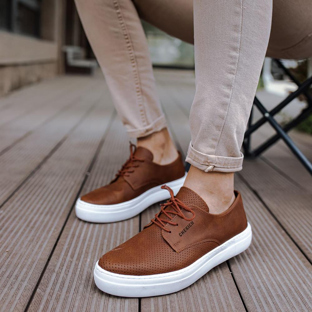 Chekich Мужская обувь Кеды Бордовый красный цвет Искусственная кожа на шнуровке Весенне-летние сезоны Удобная модная спортивная легкая дышащая CH061