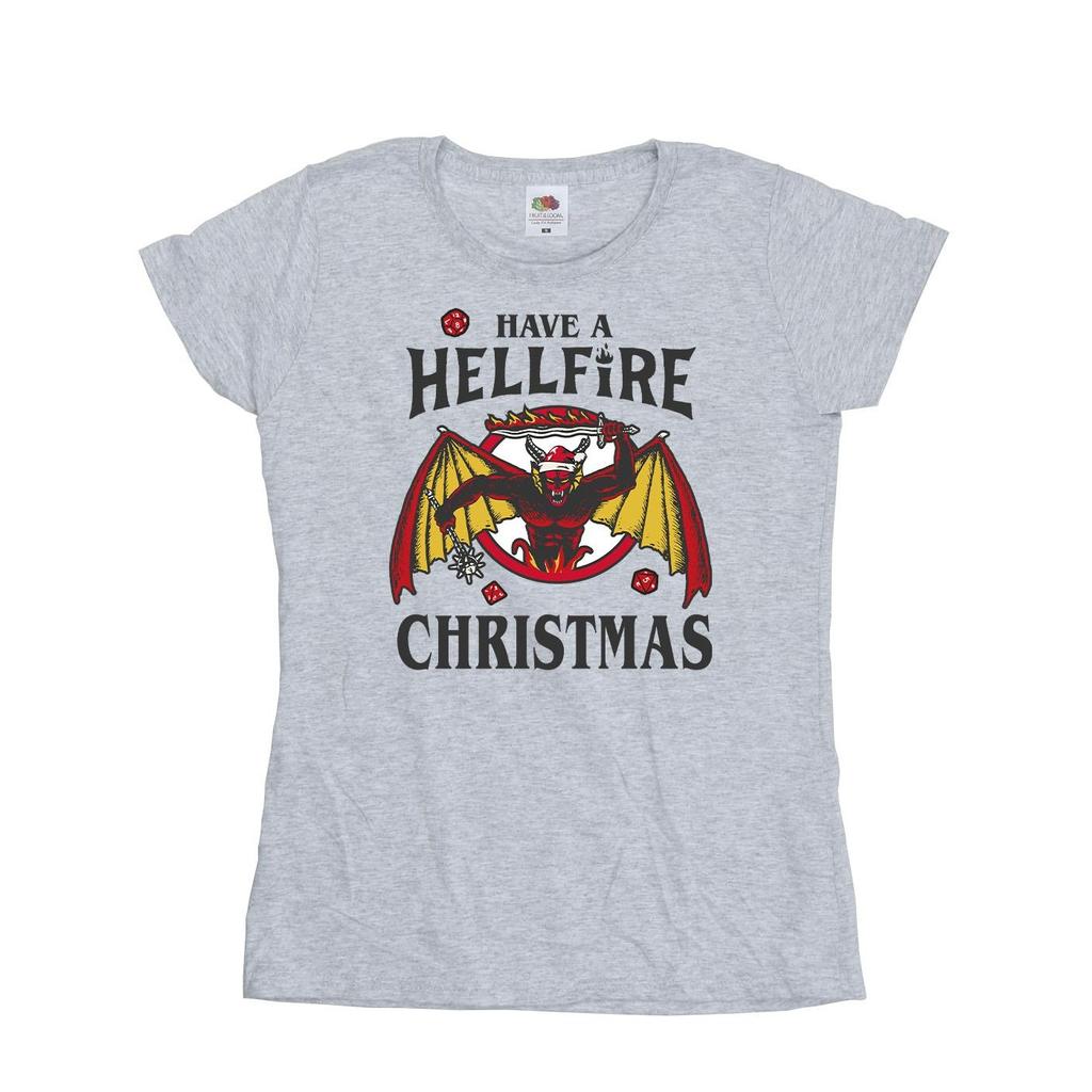Netflix Womens/Ladies Stranger Things Hellfire Christmas Cotton T-Shirt