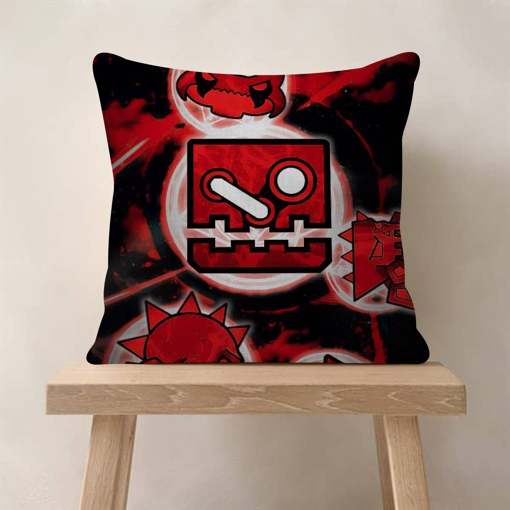 Game Geometry cartoon Dash Pillow Gift Home Office Decoration Bedroom Sofa Car Cushion Cover case 45x45