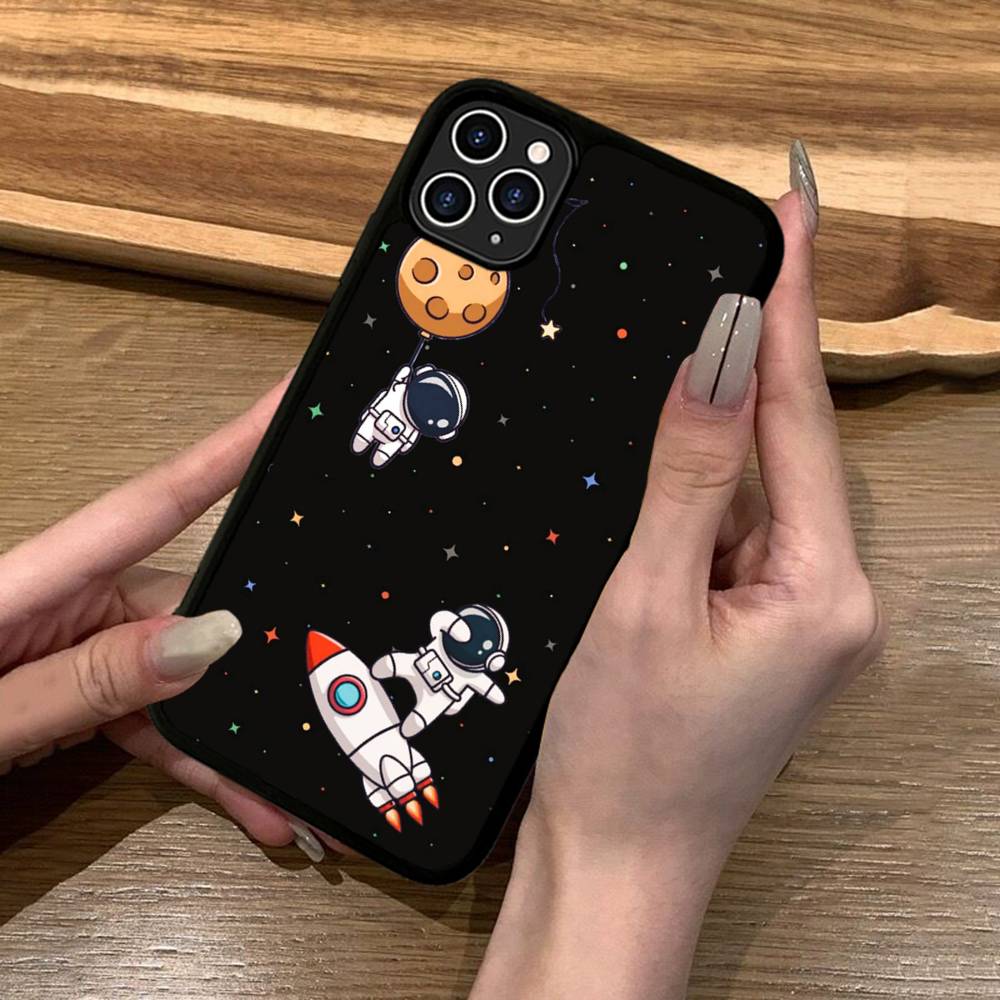 Милый Чехол для Телефона Астронавт Силикон PC+TPU Для Для IPhone 11 12 13 14 15 16 Plus Pro Max Чехол