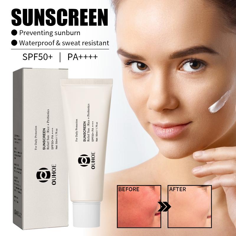 Face Sunscreen Non Lightweight Rice Probiotic Brightening Greasy Uv Protection Moisturizing Cream For Sensitive Skin