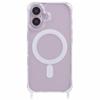 For iPhone 16 Case Compatible with MagSafe TPU+PC 1.5mm Clear Phone Cover with Lanyard Holes