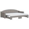 VidaXL Daybed with Trundle and Mattress Taupe 80x200 Cm Fabric 3197546