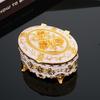Многофункциональная металлическая шкатулка для украшений в европейском стиле, овальная, из цинкового сплава, антикварный кейс для хранения, винтажный органайзер для мелочей, настольное хранение