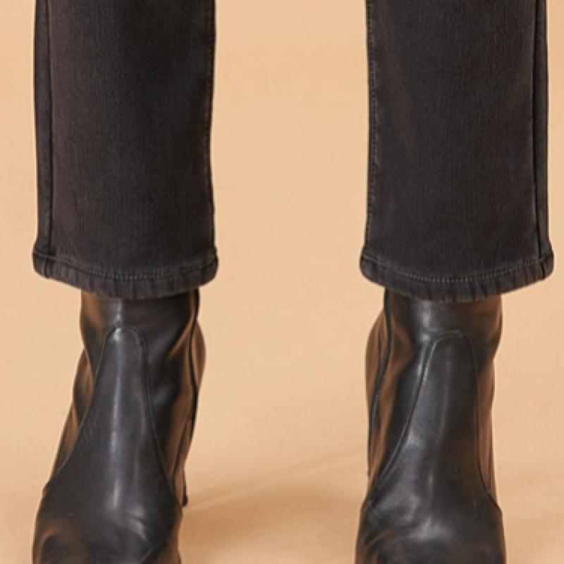 Bang Bang Women S Boa Fur Bonded Stretch jeanS Black