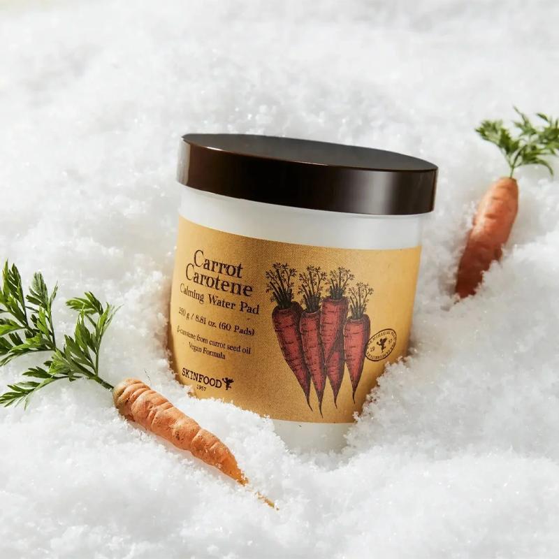 Skinfood Набор из двух успокаивающих водных подушечек с каротином и морковью (60 шт. + 60 шт.).