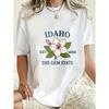 Oversized T Shirt Dress Black Idaho State Flower And Text Print Casual Streetwear For Women